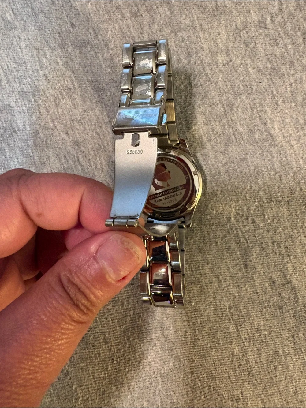Karl Lagerfeld Silver-Tone Women's Bracelet Watch with Geometric Bezel